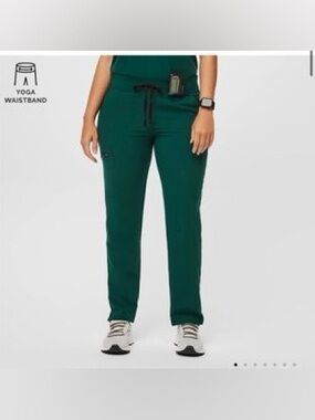 Figs Forest Green Yola with yoga waistband Scrub Pants XXS/Petite